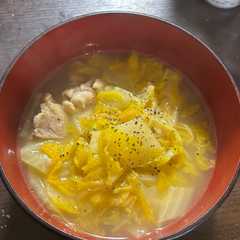 オレンジ白菜と鶏ももの柚子胡椒スープ-レシピのメイン写真