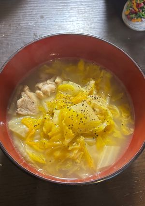 オレンジ白菜と鶏ももの柚子胡椒スープ-レシピのメイン写真