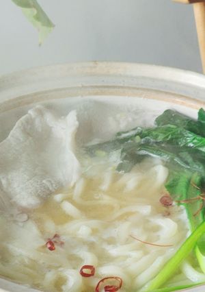 簡単♪ネギたっぷり肉うどん鍋☆風邪胃腸炎-レシピのメイン写真