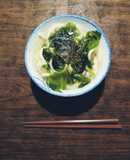 わかめと葉ネギのかけ温うどん