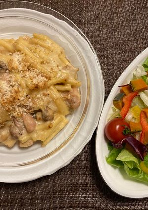 超簡単チキンとキノコのマカロニグラタン-レシピのメイン写真