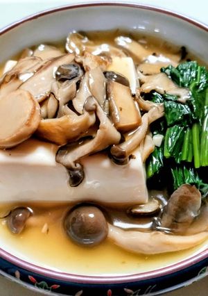 簡単！豆腐とほうれん草のきのこあんかけ-レシピのメイン写真