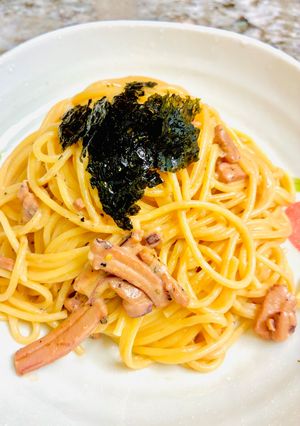 いかの塩辛🦑クリームパスタ-レシピのメイン写真