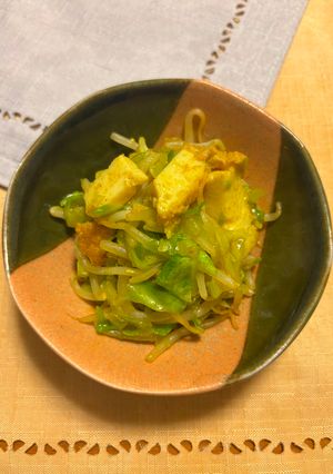 三浦市産キャベツともやしのカレー炒め-レシピのメイン写真