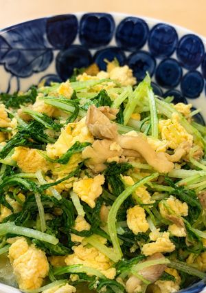 たもぎ茸と水菜のふわとろ卵炒め-レシピのメイン写真