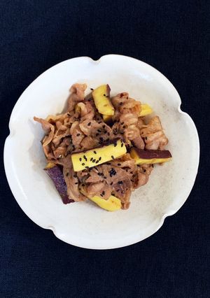 サツマイモと牛肉オイスター炒め-レシピのメイン写真