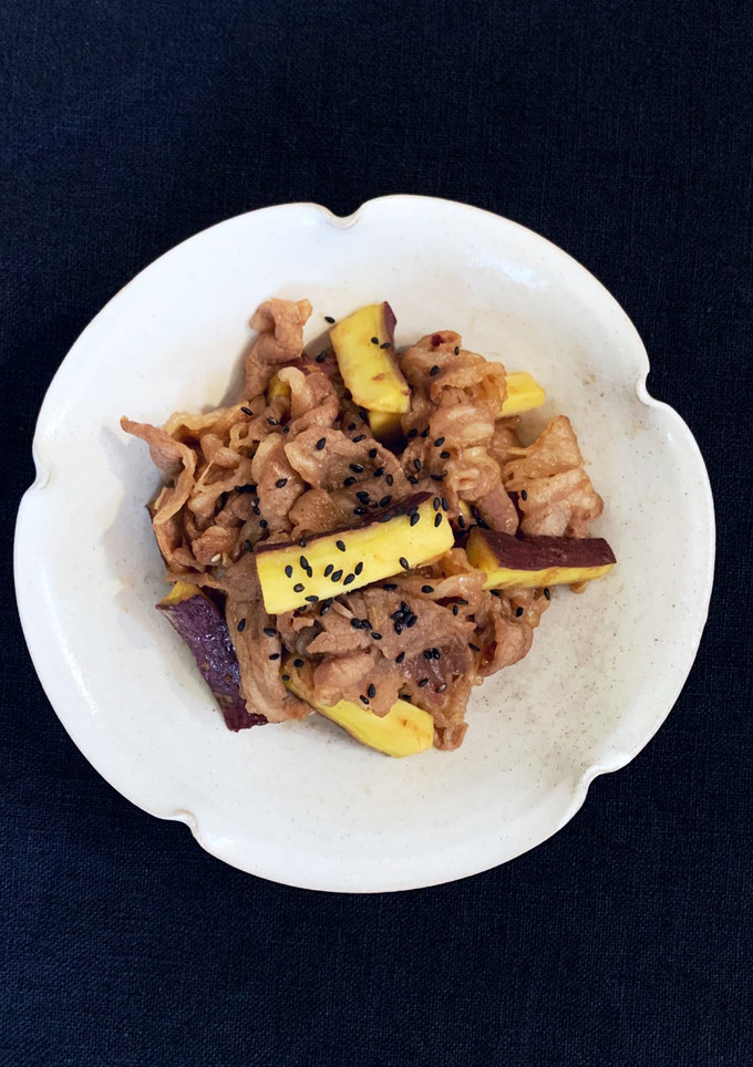 サツマイモと牛肉オイスター炒め-レシピのメイン写真