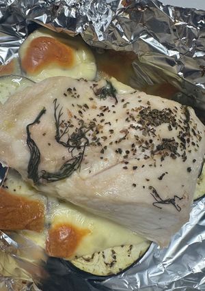 簡単ヘルシー！茄子とむね肉のオーブン焼き-レシピのメイン写真