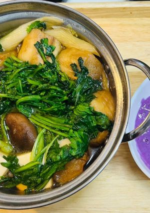 大薯（ダイジョ）と卵黄をつけ汁にすき焼き-レシピのメイン写真