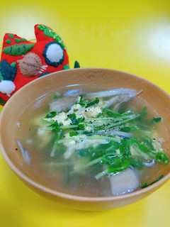 豆苗と卵の中華スープ-レシピのメイン写真