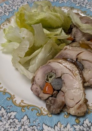 簡単！鶏もも肉の野菜ロール巻き蒸し-レシピのメイン写真