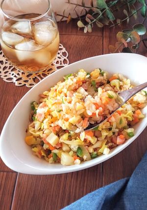 お米少なめ☆野菜たっぷり炒飯。-レシピのメイン写真