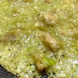 鶏皮とキャベツのもんじゃ焼き