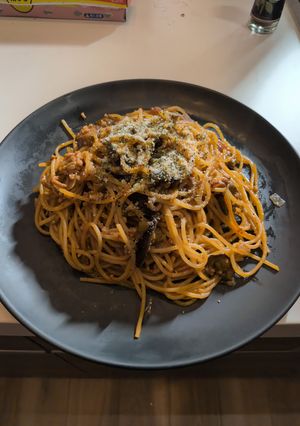 【ワンパン】ナスとひき肉のポロネーゼ-レシピのメイン写真