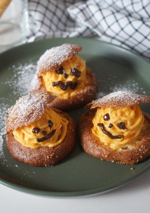 ごまとかぼちゃのハロウィンシュークリーム-レシピのメイン写真
