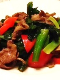 Ca&鉄分がとれる!牛肉と小松菜の炒め物-レシピのメイン写真