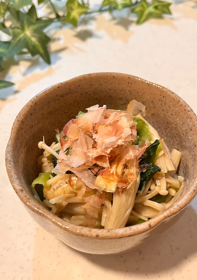 小松菜・えのきと油あげの白だし煮-レシピのメイン写真