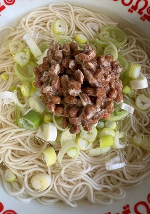 ネギだくにゅうめん納豆乗せ-レシピのメイン写真