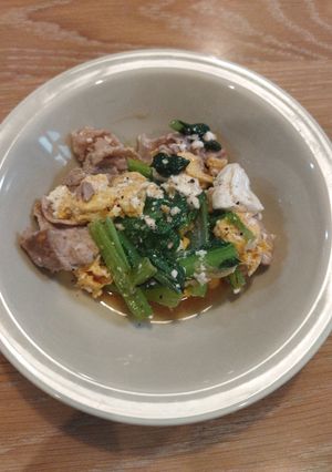 豆腐と小松菜のふわふわ卵炒め-レシピのメイン写真