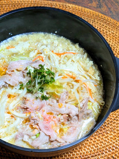 野菜たっぷりごま豆乳鍋焼きうどん-レシピのメイン写真