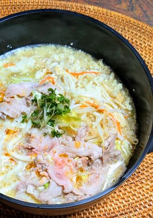 野菜たっぷりごま豆乳鍋焼きうどん-レシピのメイン写真
