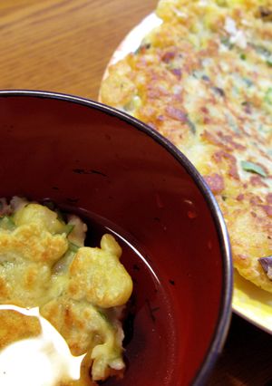 もっちりうどんチヂミ❤麺つゆ添え-レシピのメイン写真