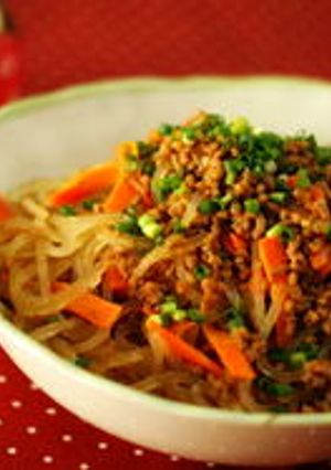◆韓国風◆肉そぼろとマロニーの炒め物-レシピのメイン写真