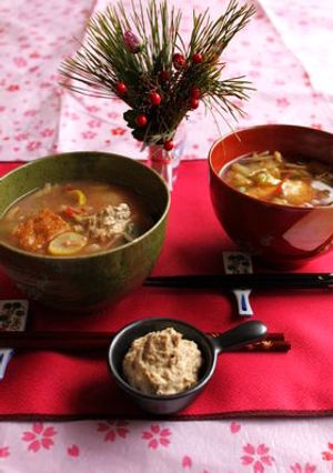まったりコクうま!胡桃たれのお雑煮-レシピのメイン写真