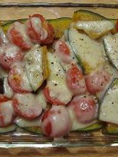 かぼちゃとミニトマトのチーズ焼き-レシピのメイン写真