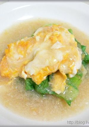 チンゲン菜のカニ玉あんかけ-レシピのメイン写真