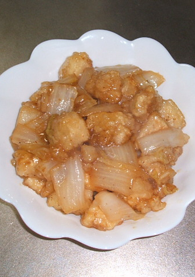 ヘルシー！揚げ豆腐と白菜の生姜焼き-レシピのメイン写真