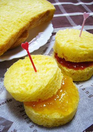HB★野菜ジュースでカラフル食パン♪-レシピのメイン写真