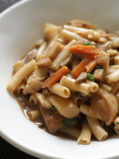玄米パスタ☆残りものの具沢山お味噌汁で-レシピのメイン写真