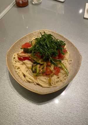 トマトなすのさっぱりツナ素麺-レシピのメイン写真