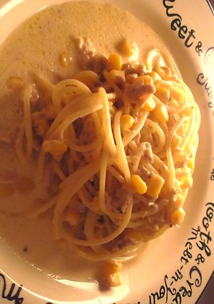 ツナとコーンのチーズクリームソースパスタ-レシピのメイン写真