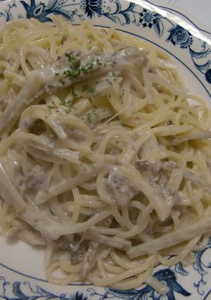＊ひき肉とごぼうのクリームパスタ＊-レシピのメイン写真