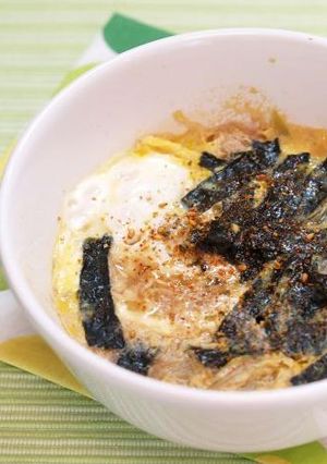 レンジで簡単♪鶏と海苔のニコニコ親子蒸し-レシピのメイン写真