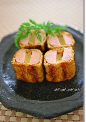 おさかなソーセージ油揚げチーズ巻き-レシピのメイン写真
