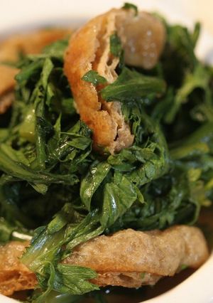 茎はシャキシャキ！春菊の煮びたし-レシピのメイン写真