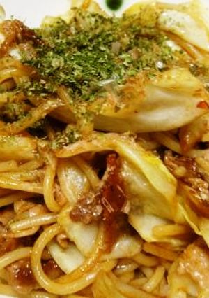 「ソースやきそば風スパゲッティー」-レシピのメイン写真