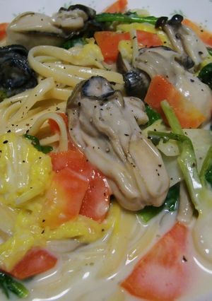 牡蠣のクリームパスタ-レシピのメイン写真