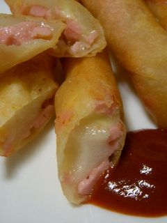 ✿おさかなのソーセージin餅春巻き✿-レシピのメイン写真