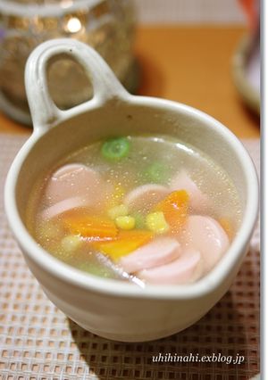 おさかなソーセージのカラフルスープ-レシピのメイン写真