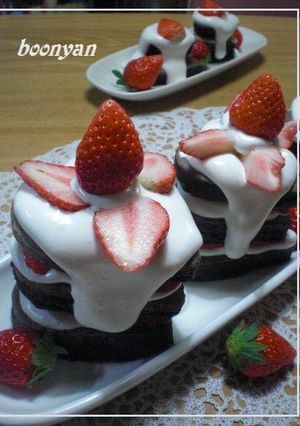 ホットケーキDEバレンタイン♡簡単すぎ？-レシピのメイン写真