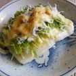 水菜としらす干しの餅ピザ