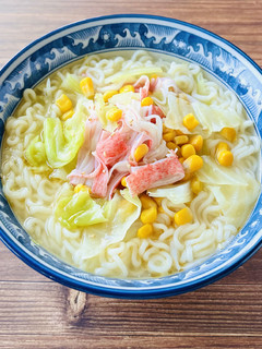 レンジで袋麺★袋で作る塩バターラーメン-レシピのメイン写真