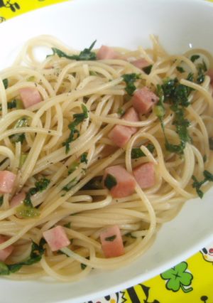 15分で♪大根の葉っぱとハムのパスタ-レシピのメイン写真
