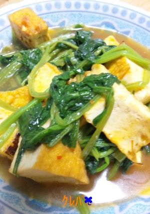 小松菜と厚揚げだけの炒め物-レシピのメイン写真