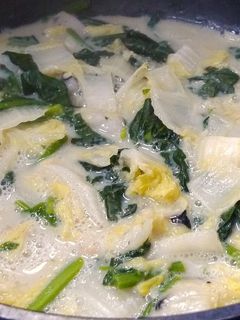 白菜とほうれん草の豆乳スープ~ゆず風味~-レシピのメイン写真