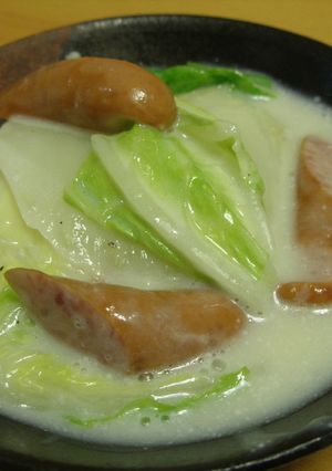 残った白菜とソーセージのクリーム煮-レシピのメイン写真